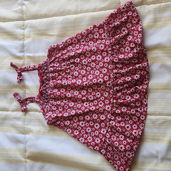 Children's Place Girls Daisy Tie Shoulder Dress - Ruby 12-18 months - Picture 3 of 7